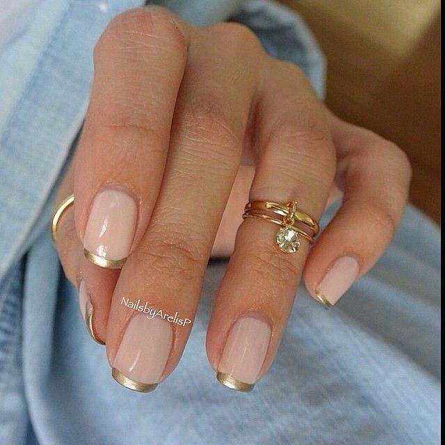 Nude with Skinny Gold Tips